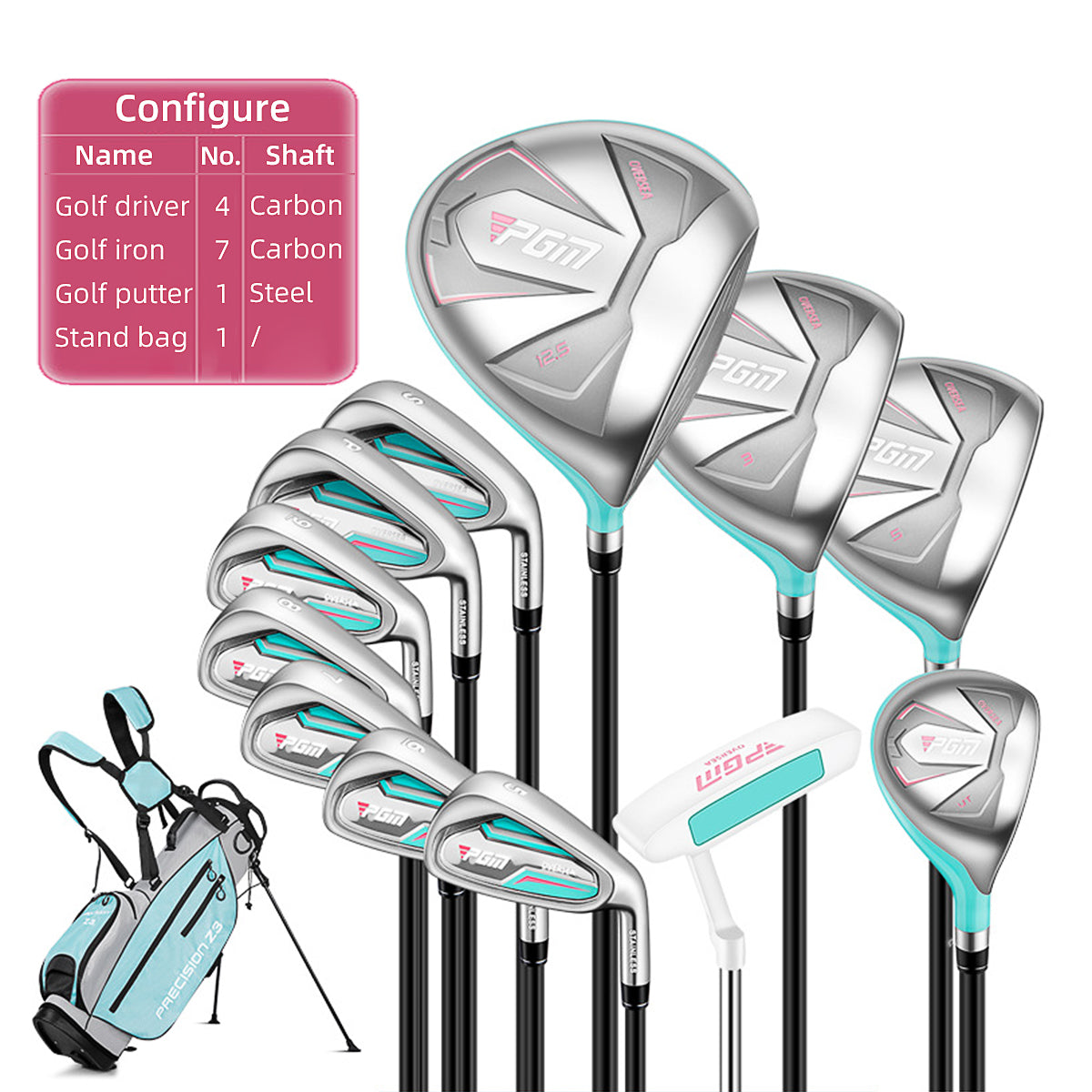 Golf Club Set 12 Clubs | Right-Handed Women's with Bag - LTG051