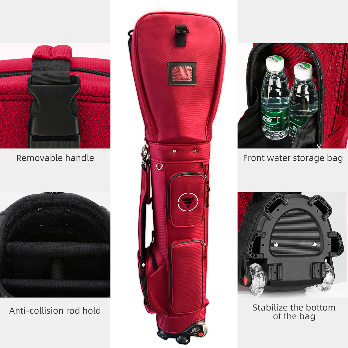 Golf Clubs Bag with Wheels | Waterproof Lightweight - QB069