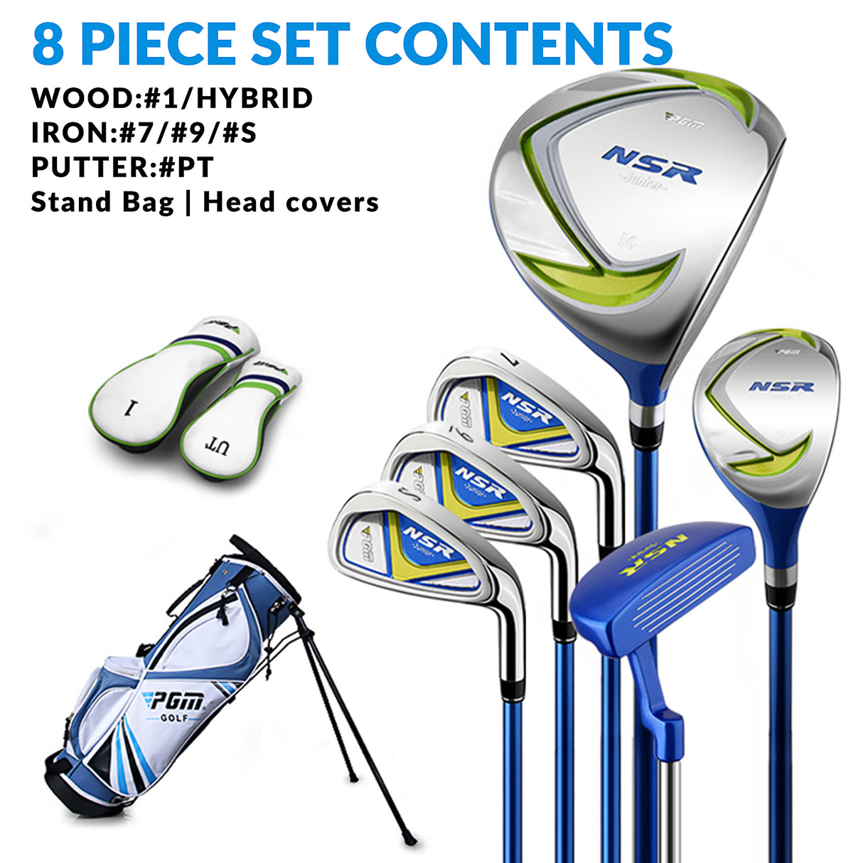 Junior Golf Club Set | Graphite Right Handed Flex R with Bag&Headcovers - JRTG006