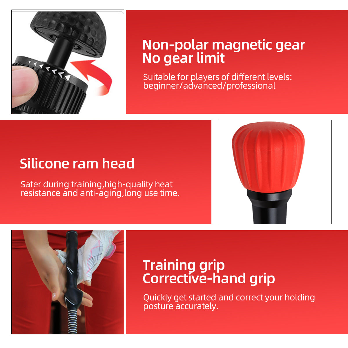 Golf Swing Training Aid | Golf Practice Stick Right Handed Adjustable - HGB016