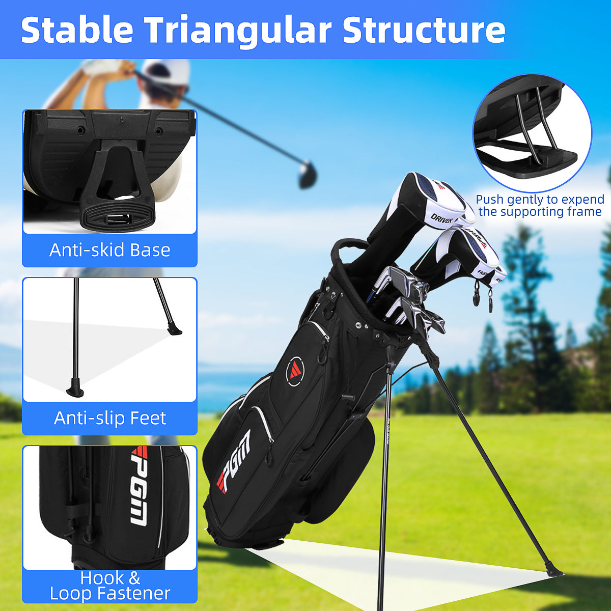Golf Clubs Bag | Stand Golf Bag with Bracket Ultralight Waterproof - QB119