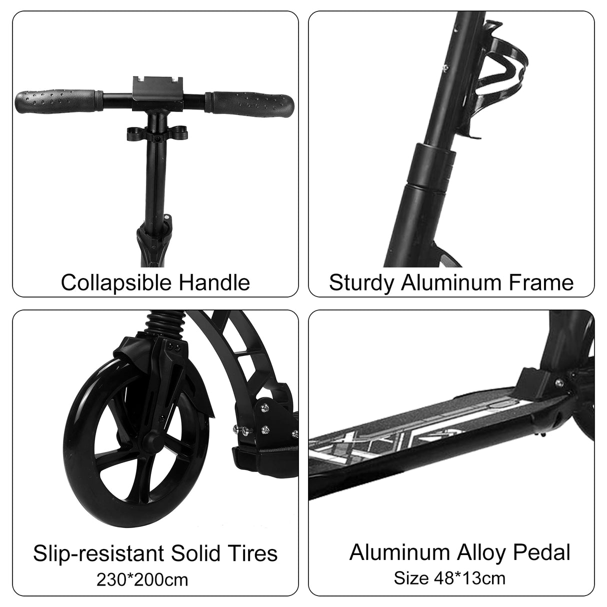 Kick Scooter with Large Wheel | Adjustable Foldable Lightweight Adult - A301