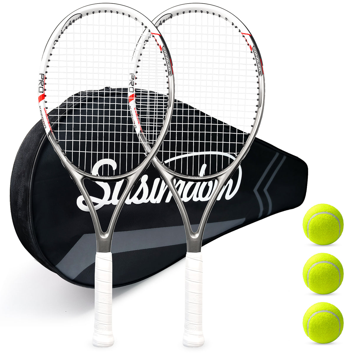 Tennis Rackets Set | Adults Pre-Strung 27 Inch Tennis Racquets