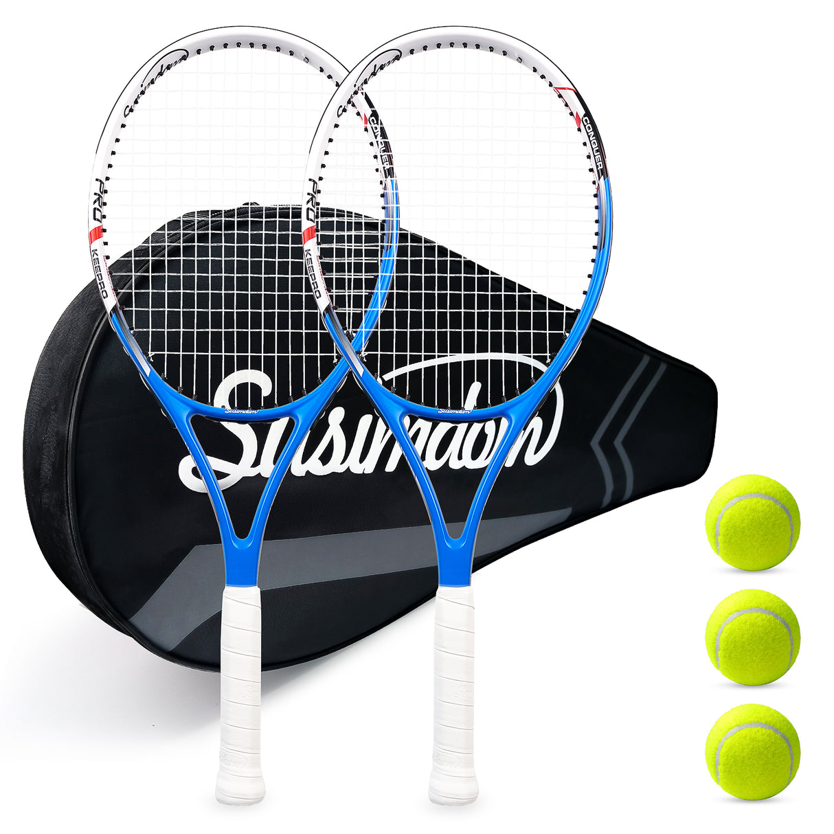 Tennis Rackets Set | Adults Pre-Strung 27 Inch Tennis Racquets
