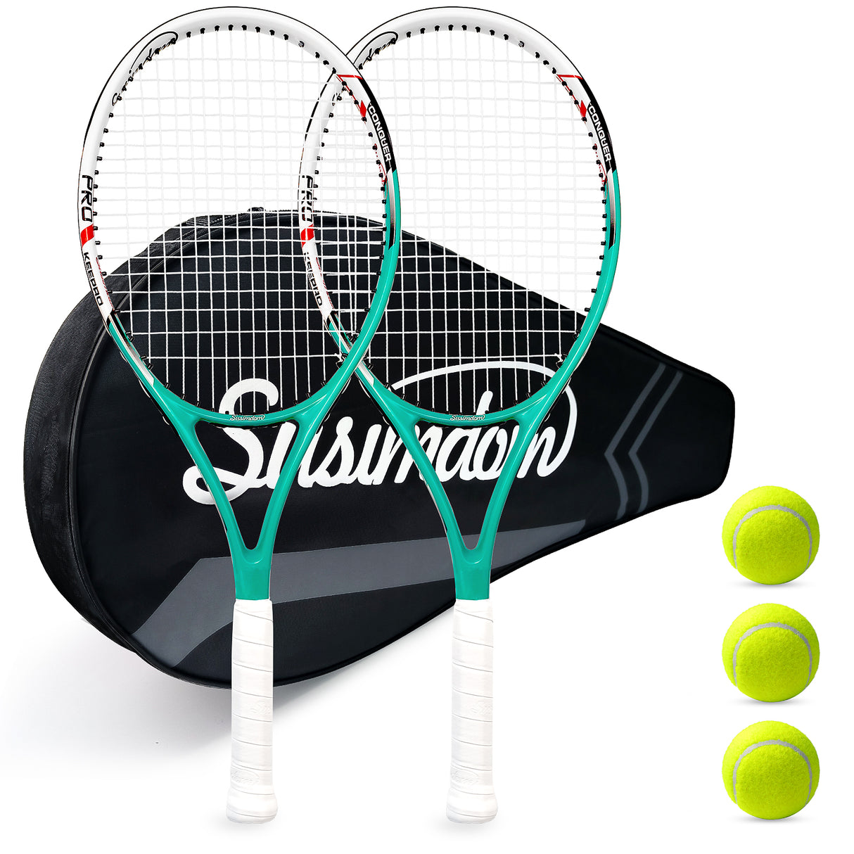 Tennis Rackets Set | Adults Pre-Strung 27 Inch Tennis Racquets