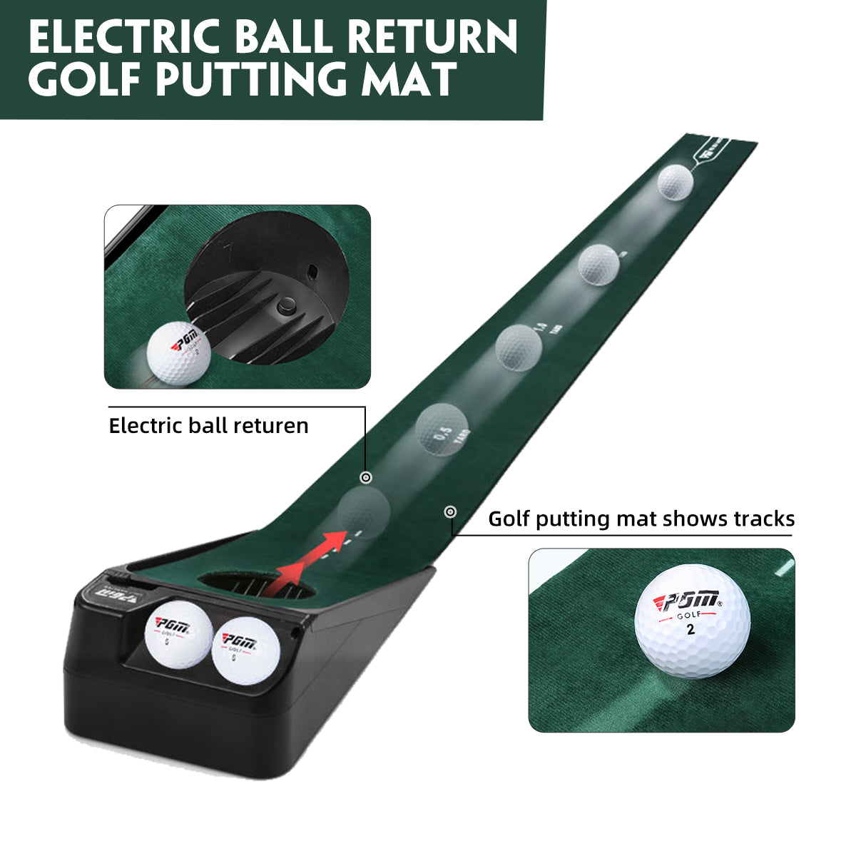 Golf Slope Putting Mat | Mini Indoor Training Aids Automatic Ball Return - TL030