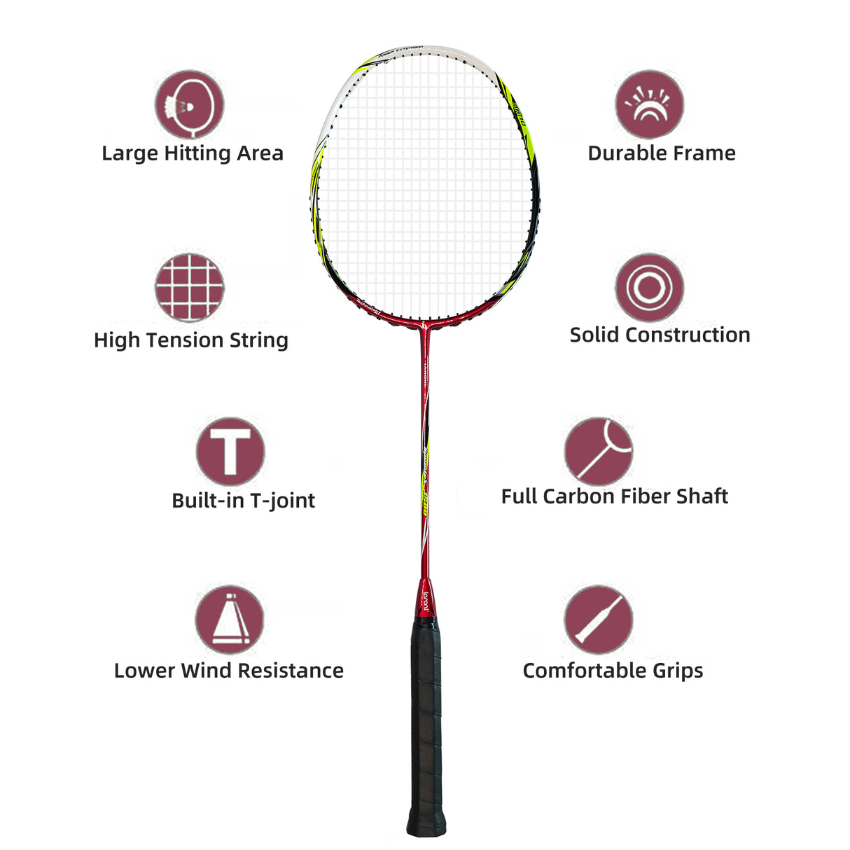 Badminton Rackets Set | Adults Carbon Pre-Strung Speed X1500
