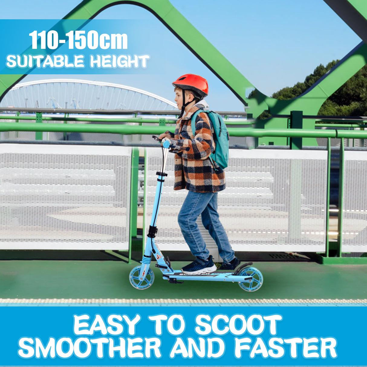 Children's Kick Scooter | Adjustable Foldable Hand Brake Flash Wheels - C145SL