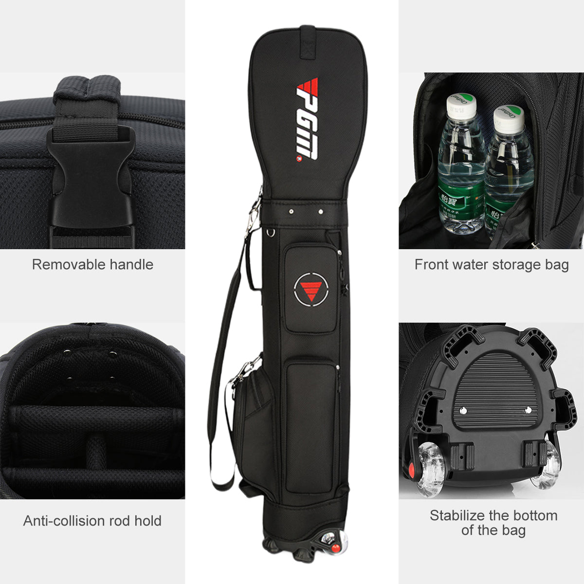 PGM QB069-3 Lightweight travel Golf Bag With Wheels