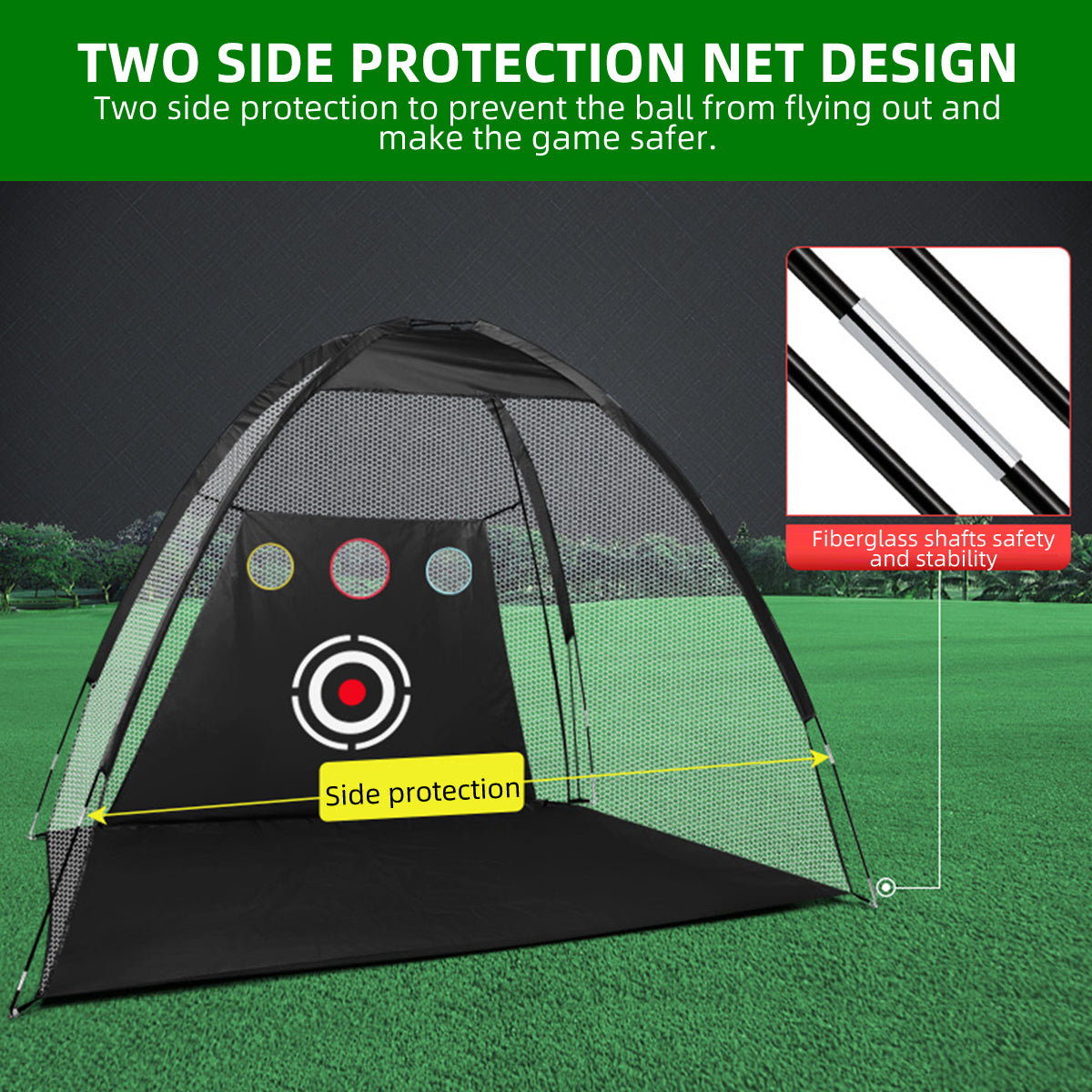 Golf Practice Net | 3M Tent with Mat for Golf Garden Swing Training - LXW013
