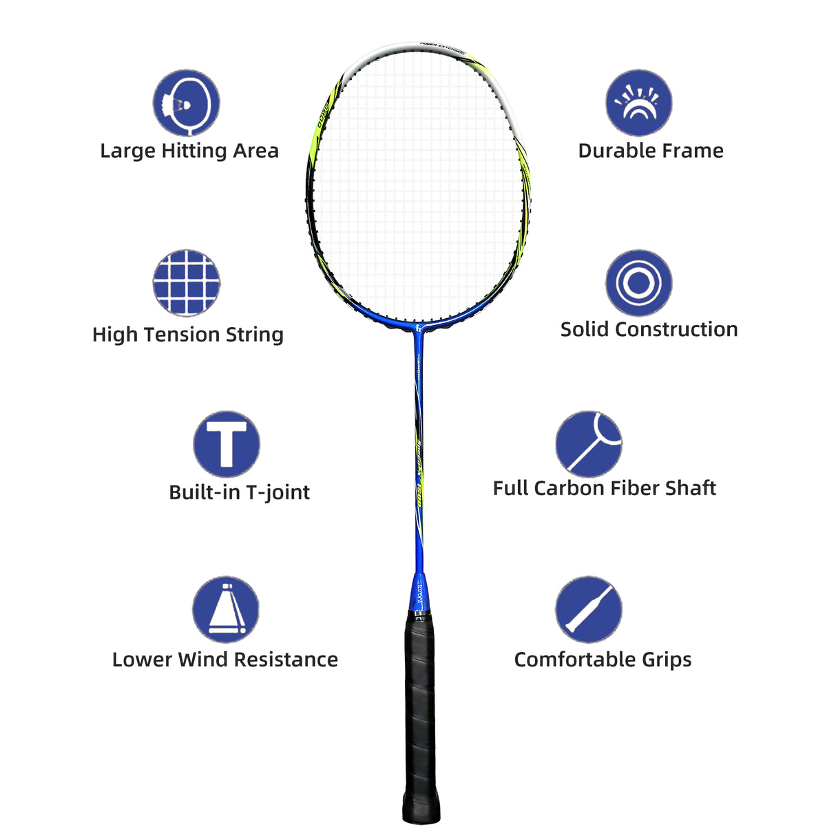 Badminton Rackets Set | Adults Carbon Pre-Strung Speed X1500