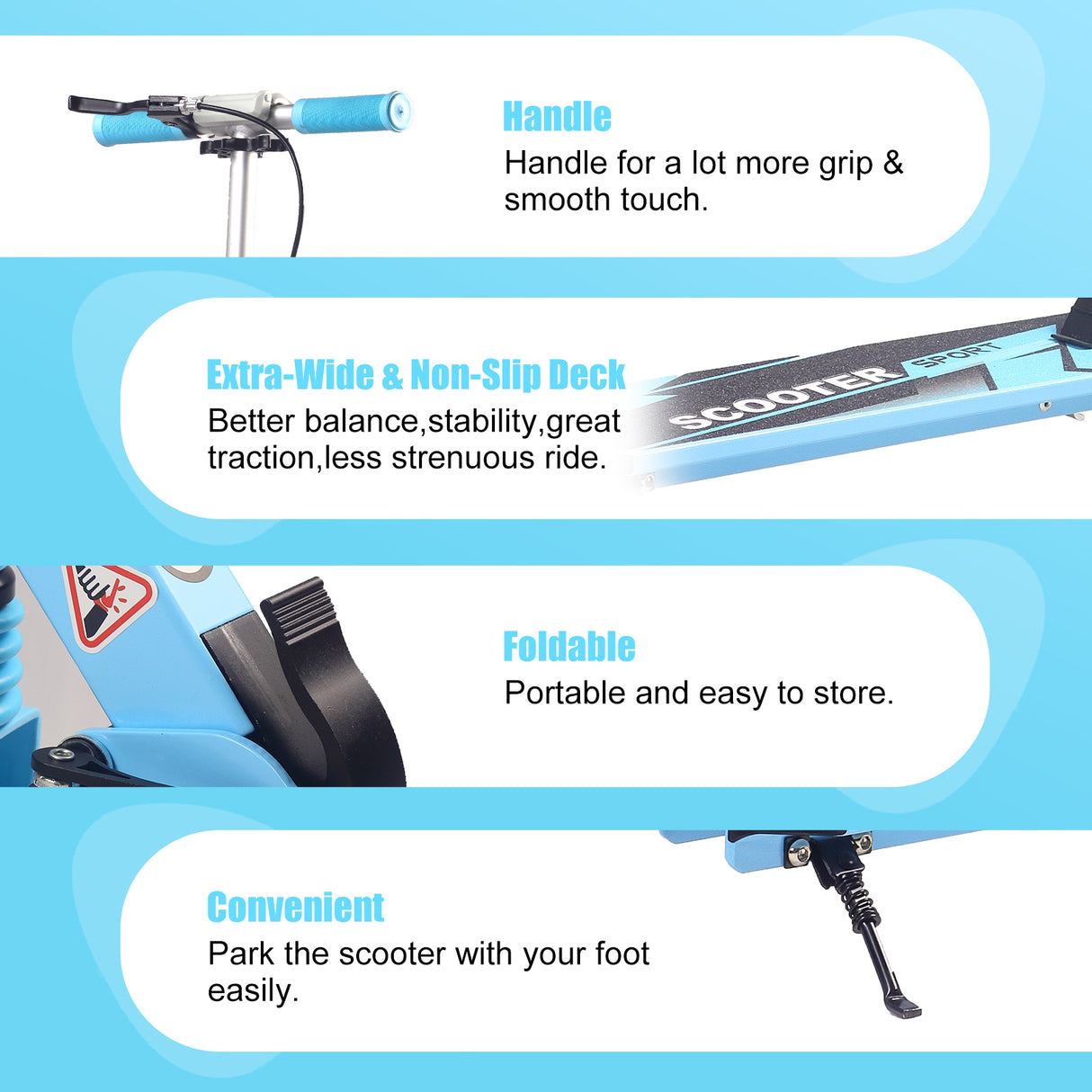 Children's Kick Scooter | Adjustable Foldable Hand Brake Flash Wheels - C145SL