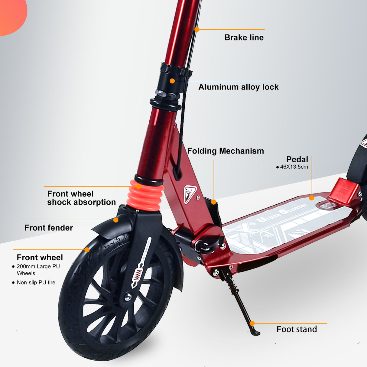 Kick Scooter | Adjustable Foldable Lightweight - A5D