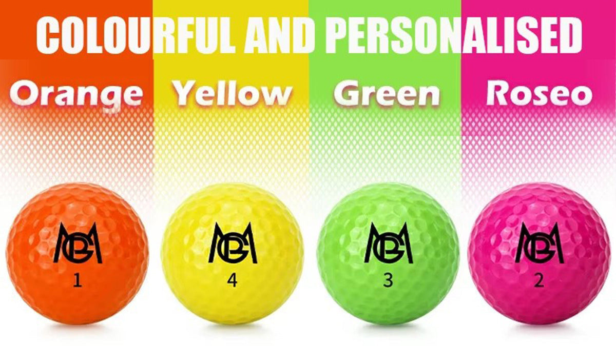 Golf Driving Range Balls | 12pcs 2 Layers Colored Practice Balls with Gift Set Box - Q029