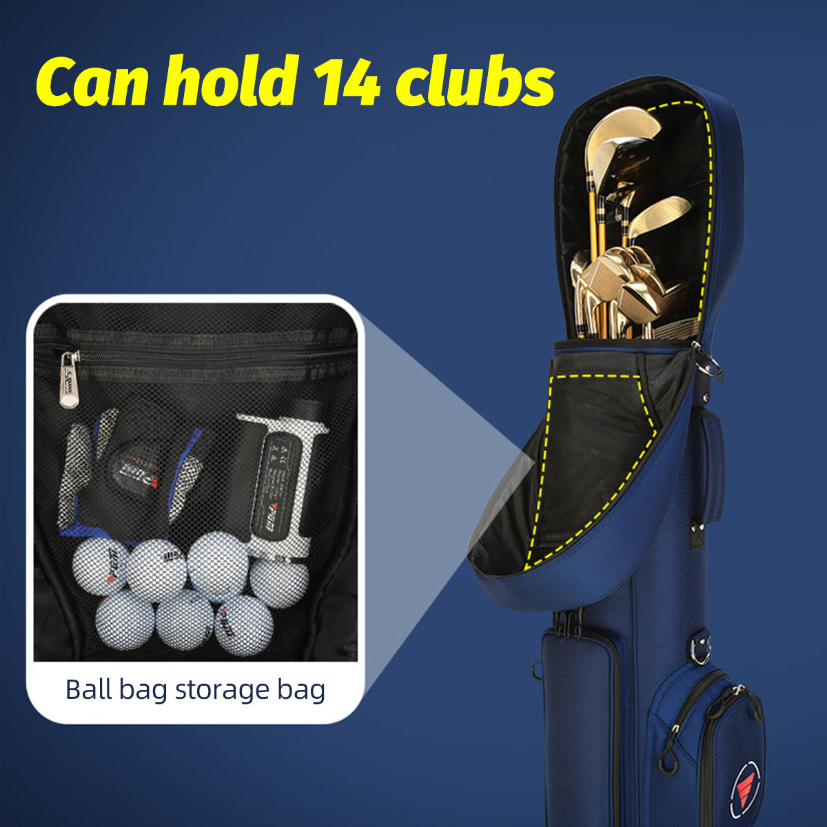 Golf Clubs Bag with Wheels | Waterproof Lightweight - QB069