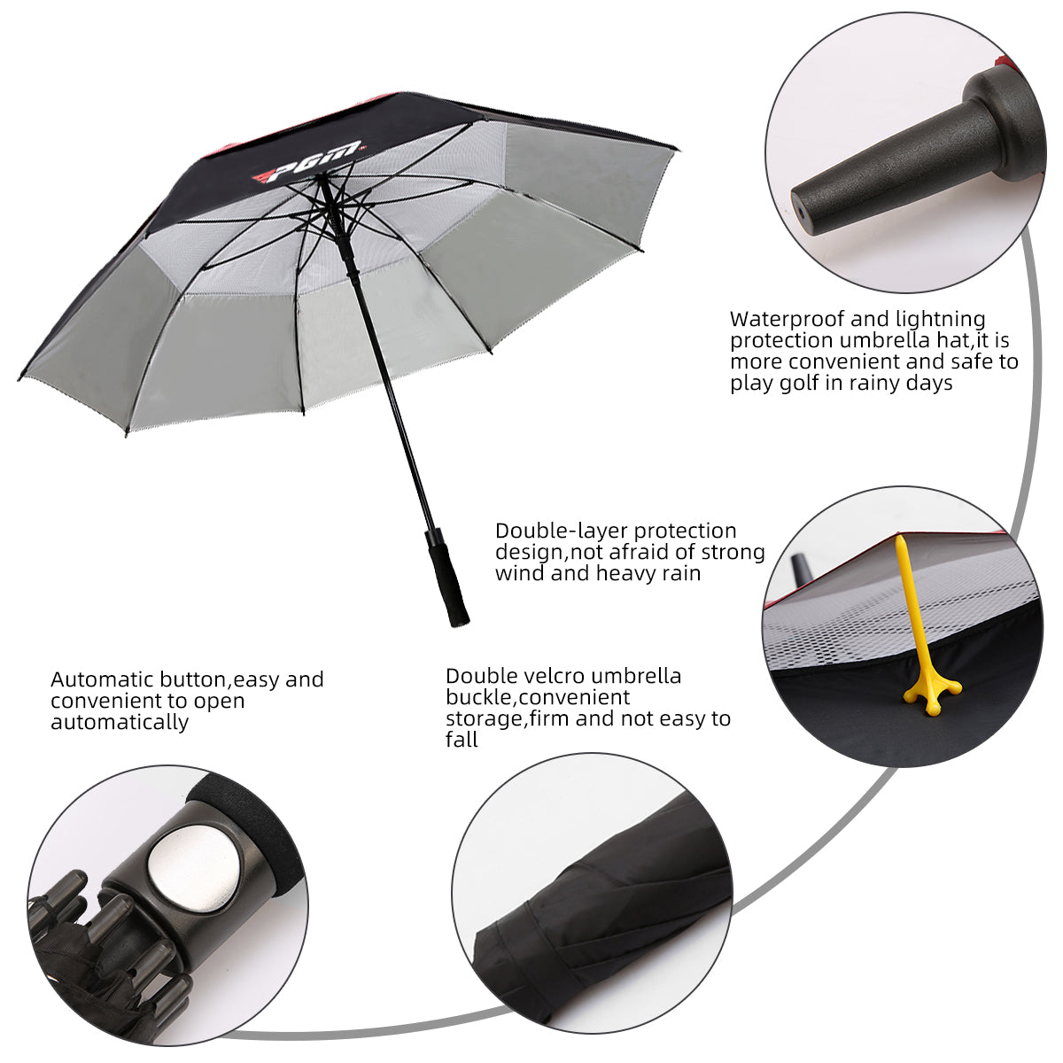 Golf Course Sunshade Umbrella | Uv-protective Windproof Waterproof Outdoor - YS001