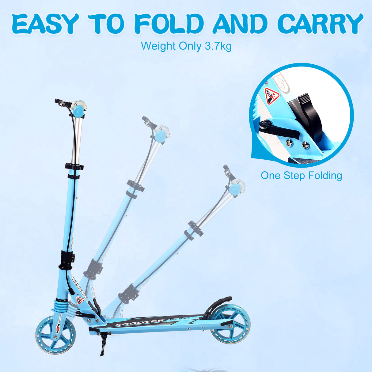 Children's Kick Scooter | Adjustable Foldable Hand Brake Flash Wheels - C145SL