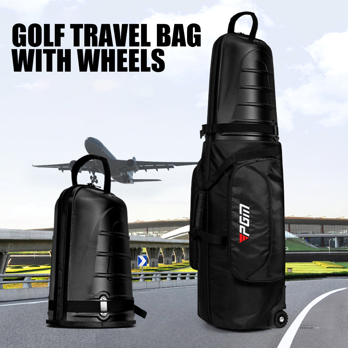 Golf Clubs Bag Protective Cover | Aircraft checked Air consignment | Waterproof Wheels - HKB014
