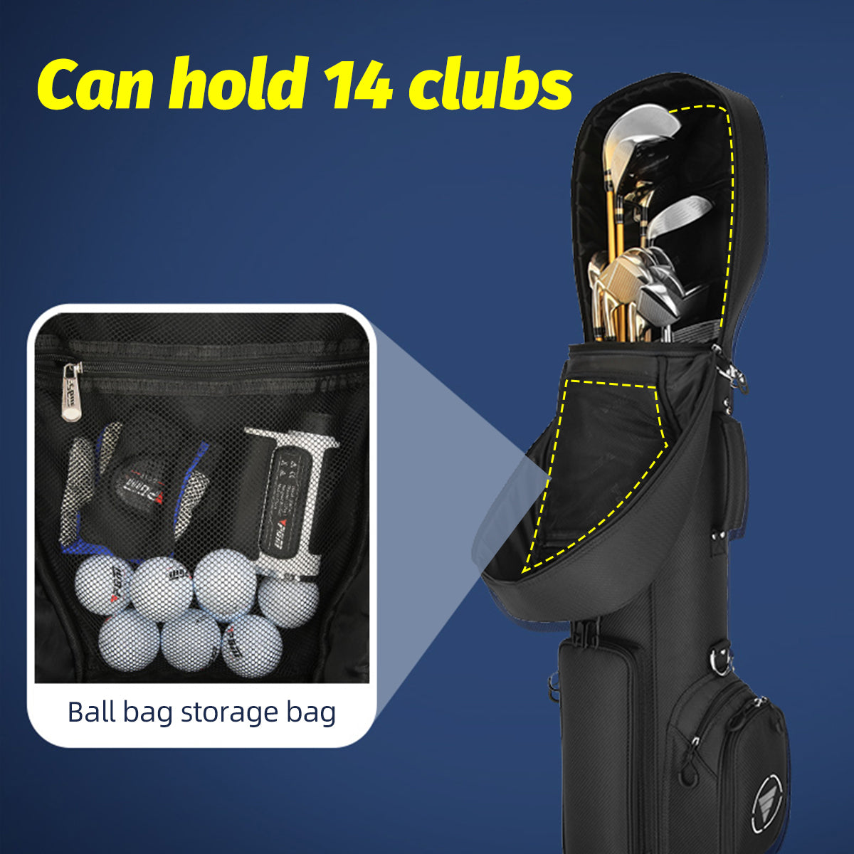 Golf Clubs Bag with Wheels | Waterproof Lightweight - QB069