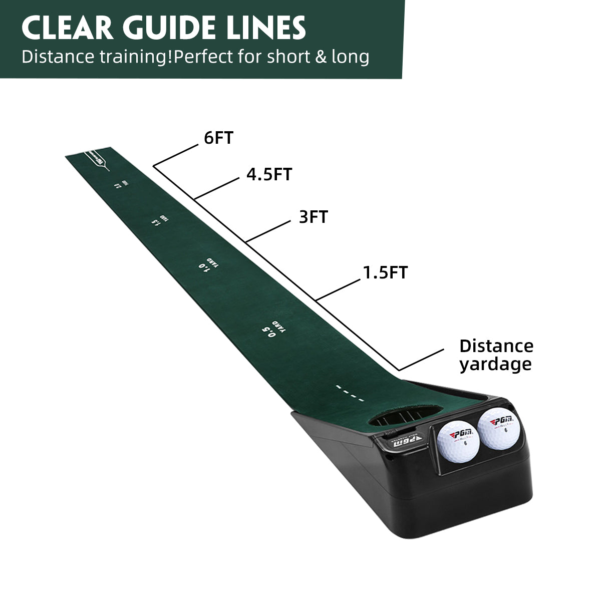 Golf Slope Putting Mat | Mini Indoor Training Aids Automatic Ball Return - TL030