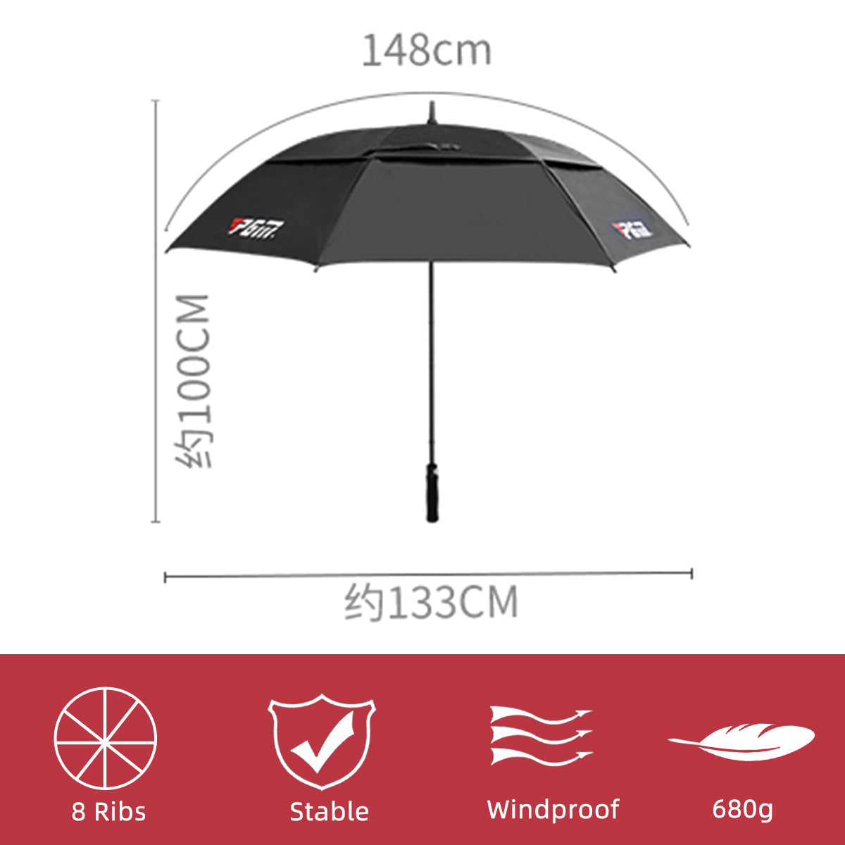 Golf Course Sunshade Umbrella | Uv-protective Windproof Waterproof Outdoor - YS001