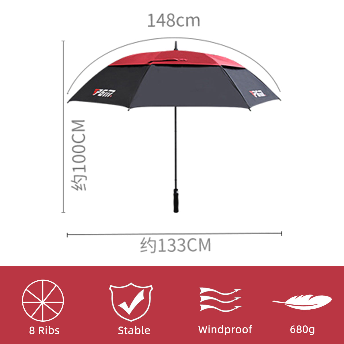 Golf Course Sunshade Umbrella | Uv-protective Windproof Waterproof Outdoor - YS001
