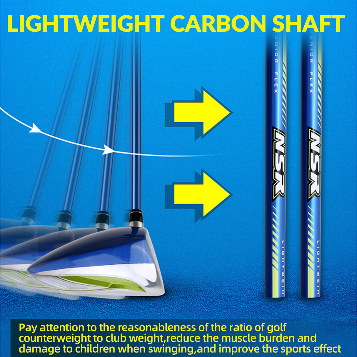 Junior Golf Club Set | Graphite Right Handed Flex R with Bag&Headcovers - JRTG006