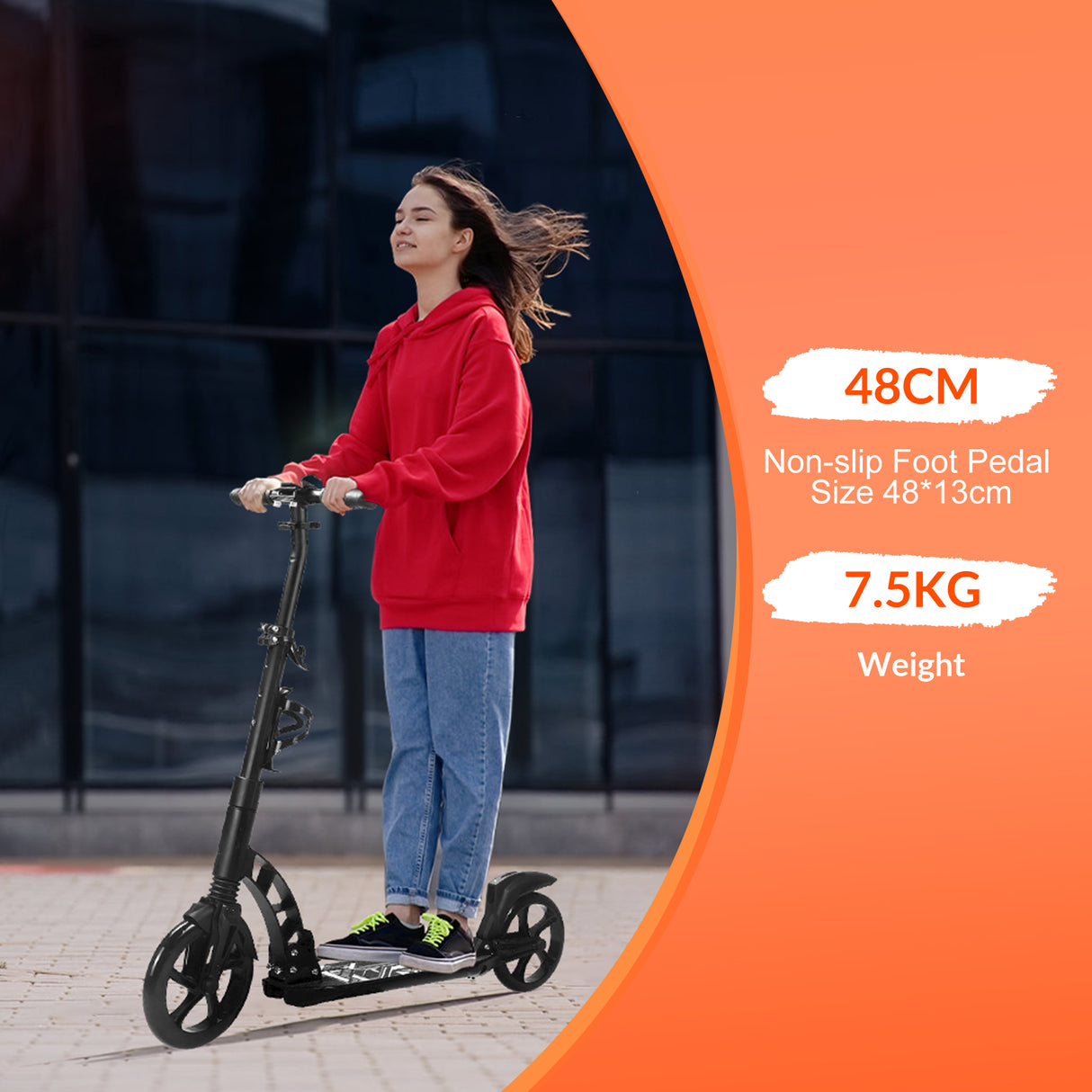 Kick Scooter with Large Wheel | Adjustable Foldable Lightweight Adult - A301