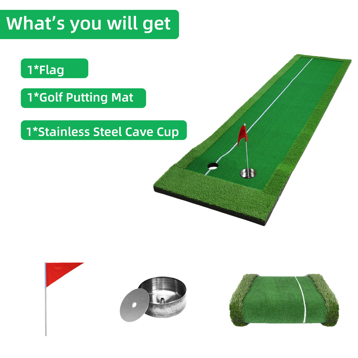 Golf Green Putting Rod Mat | Indoor Golf Putter Training Blanket | GL001-2