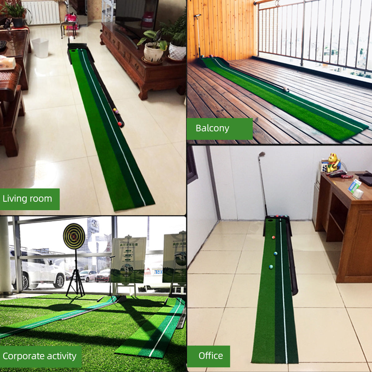Golf Putting Mat Trainer | Mini Indoor Automatic Ball Return with a Golf Putter | TL004-46