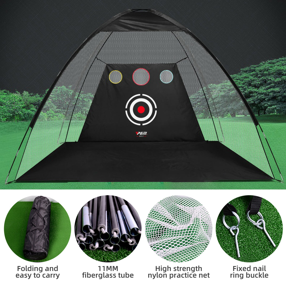 Golf Practice Net | 3M Tent with Mat for Golf Garden Swing Training - LXW013