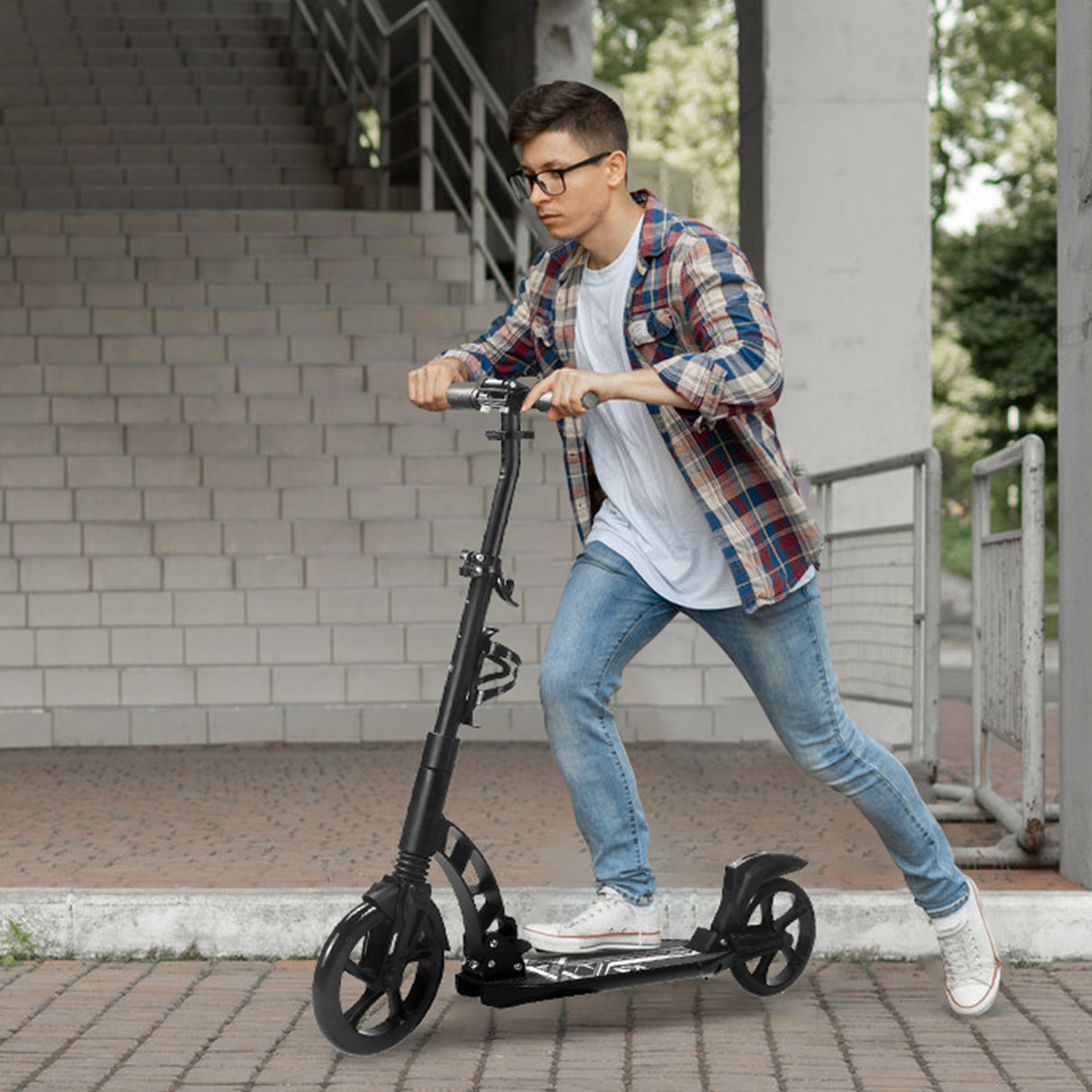 Kick Scooter with Large Wheel | Adjustable Foldable Lightweight Adult - A301