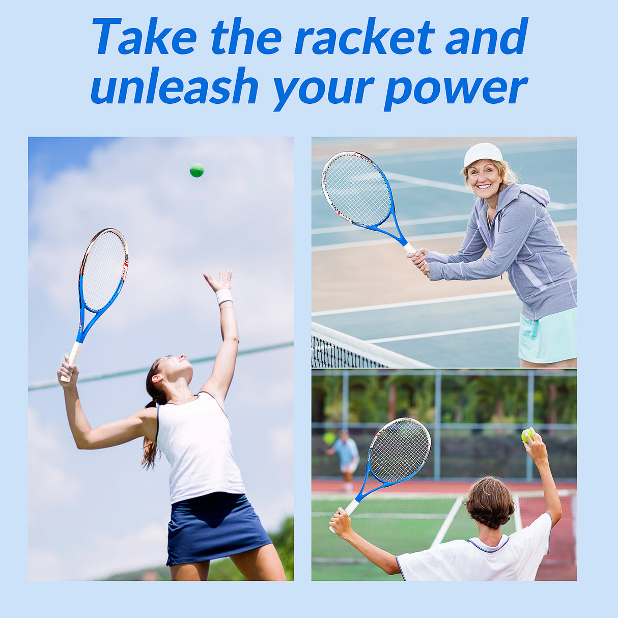 Tennis Rackets Set | Adults Pre-Strung 27 Inch Tennis Racquets