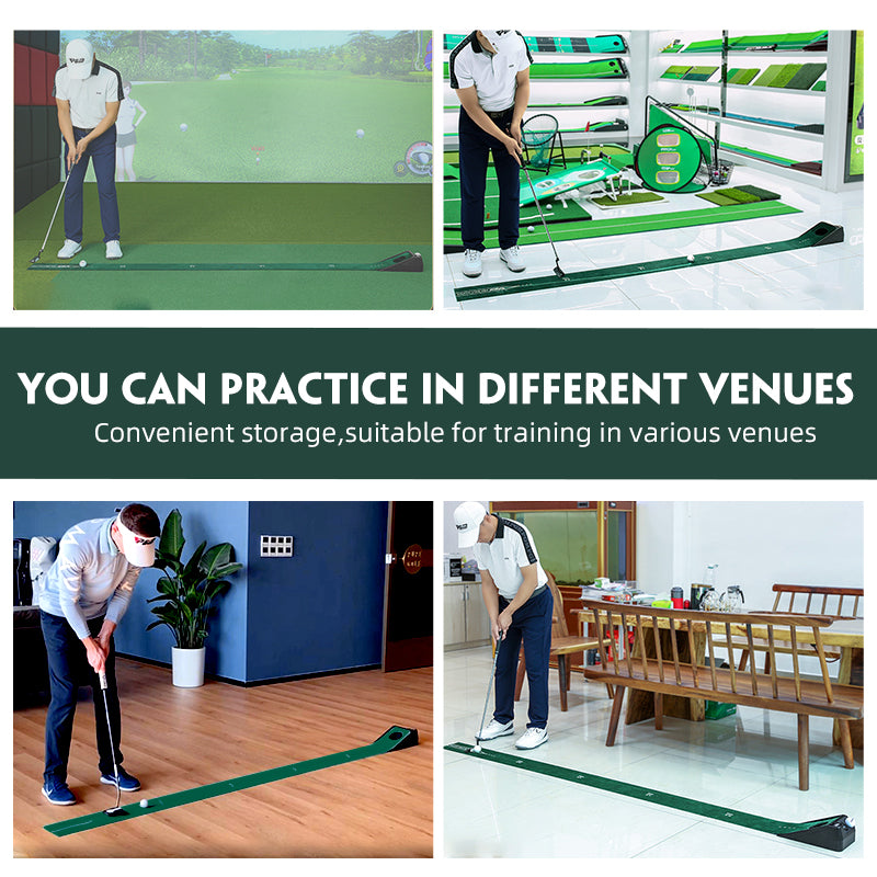 Golf Slope Putting Mat | Mini Indoor Training Aids Automatic Ball Return - TL030