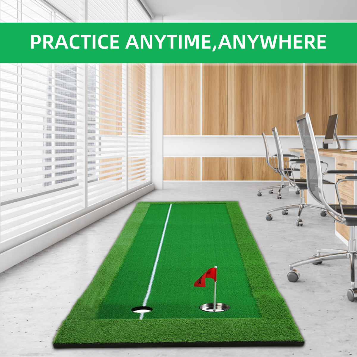 Golf Green Putting Rod Mat | Indoor Golf Putter Training Blanket | GL001-2