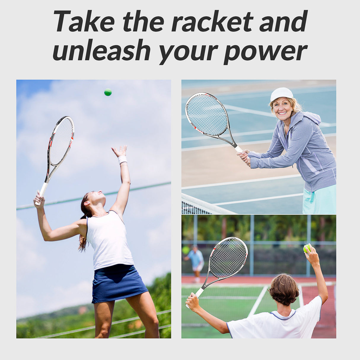 Tennis Rackets Set | Adults Pre-Strung 27 Inch Tennis Racquets