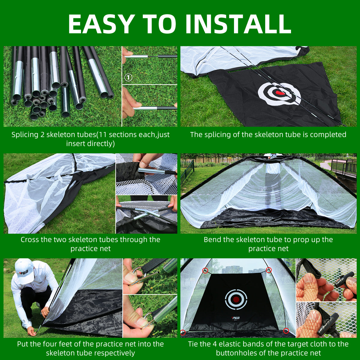 Golf Practice Net | 3M Tent with Mat for Golf Garden Swing Training - LXW013