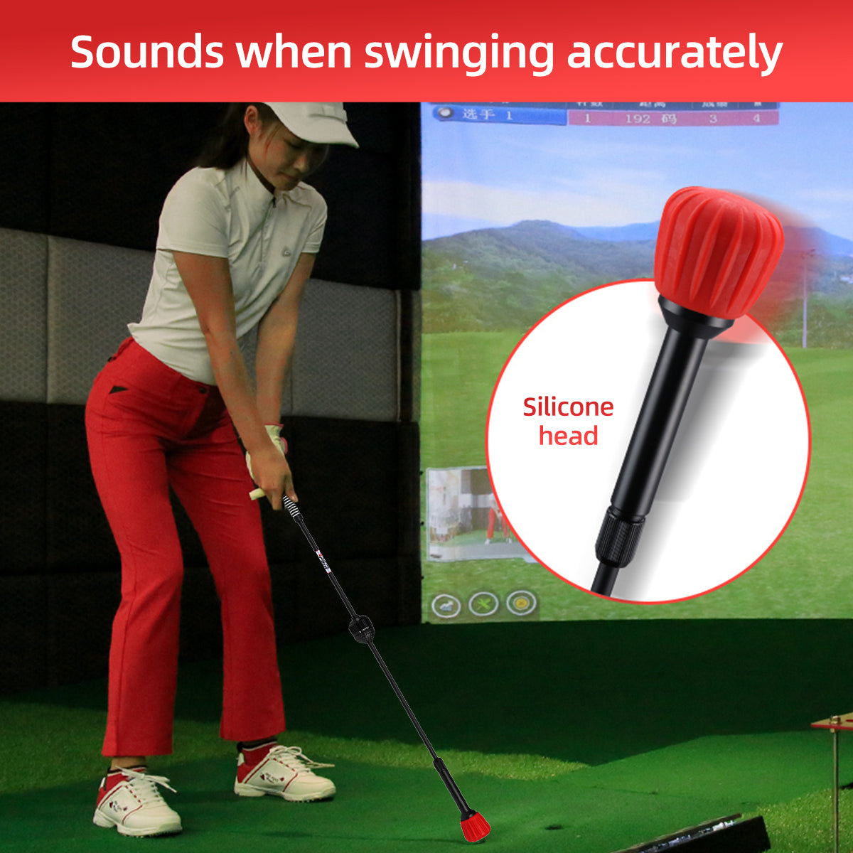 Golf Swing Training Aid | Golf Practice Stick Right Handed Adjustable - HGB016