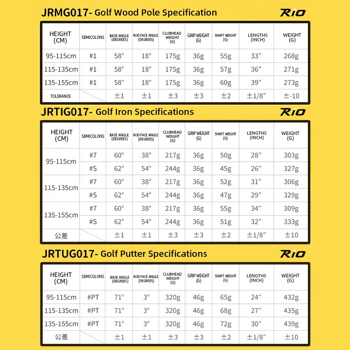 Junior Golf Club Set | 4 Clubs Right Handed Graphite Shaft with Bag - JRTG017