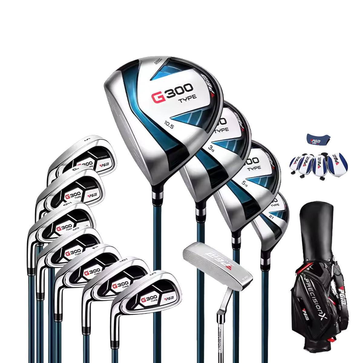Golf Clubs Set | Left Handed Mens Graphite Branded 12 Clubs - MTG025