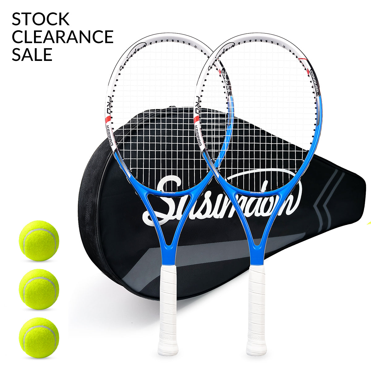 Tennis Rackets Set | Adults Pre-Strung 27 Inch Tennis Racquets