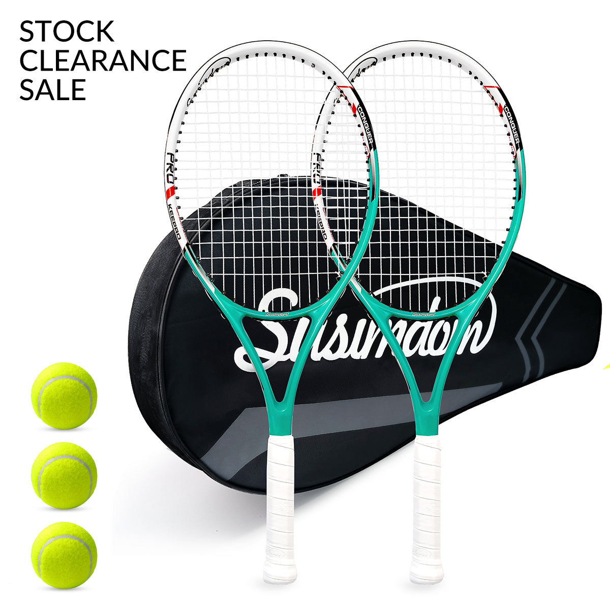 Tennis Rackets Set | Adults Pre-Strung 27 Inch Tennis Racquets