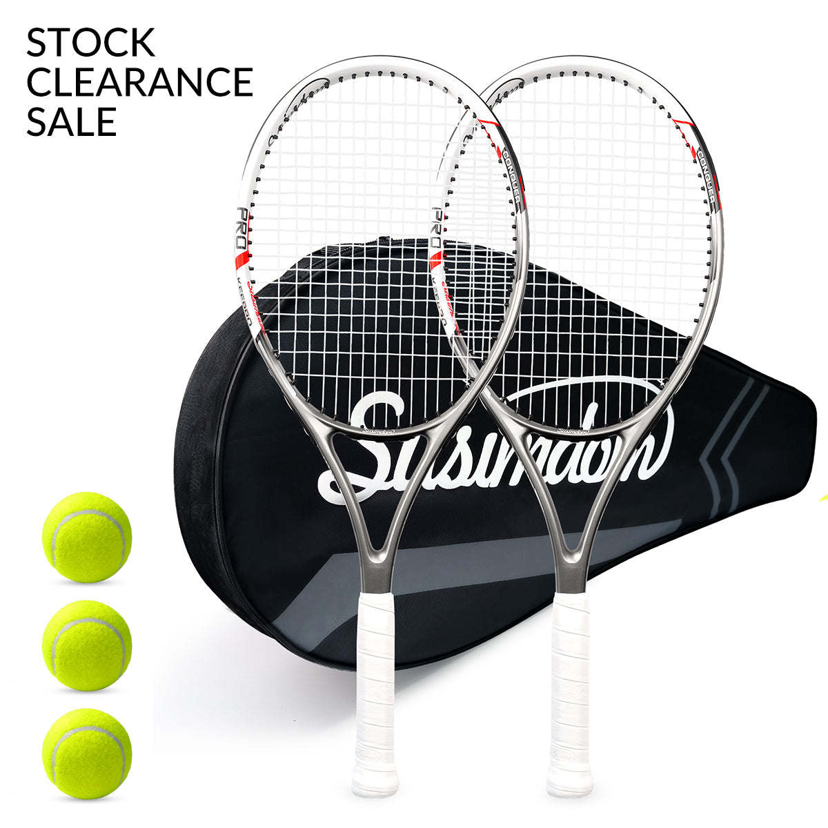 Tennis Rackets Set | Adults Pre-Strung 27 Inch Tennis Racquets