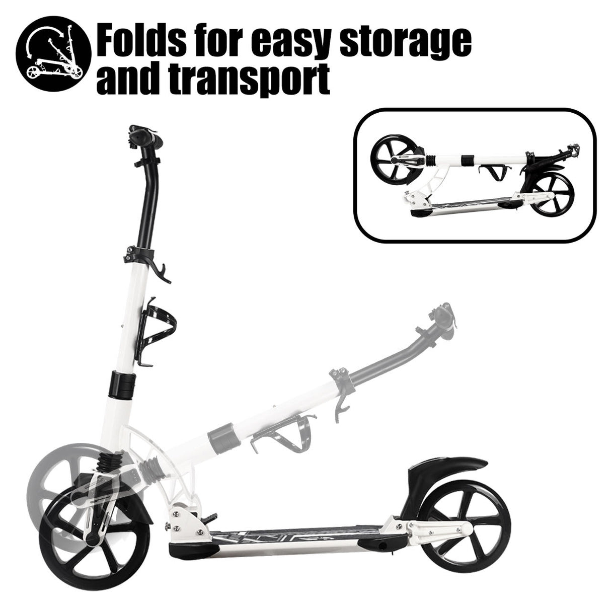 Kick Scooter with Large Wheel | Adjustable Foldable Lightweight Adult - A301