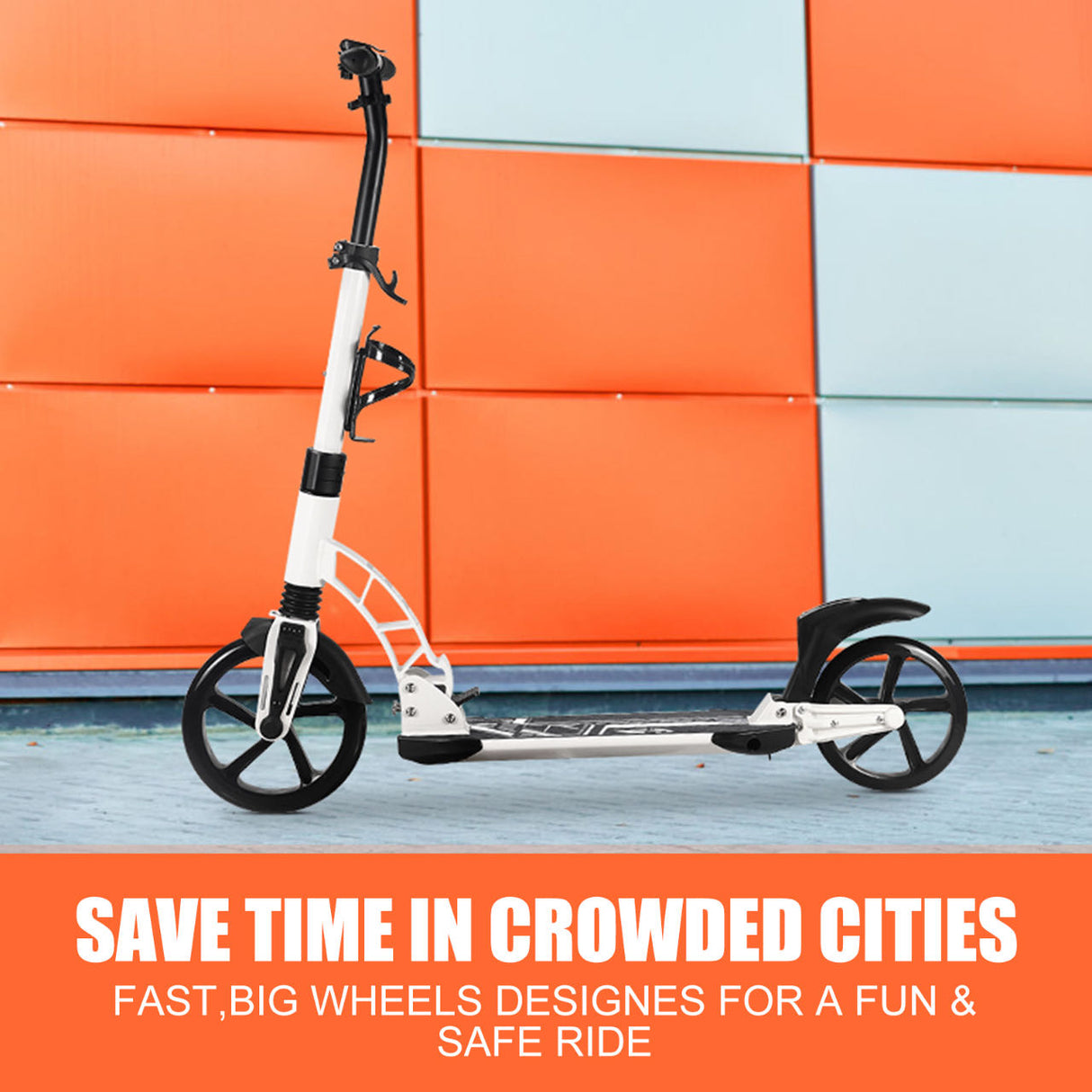 Kick Scooter with Large Wheel | Adjustable Foldable Lightweight Adult - A301