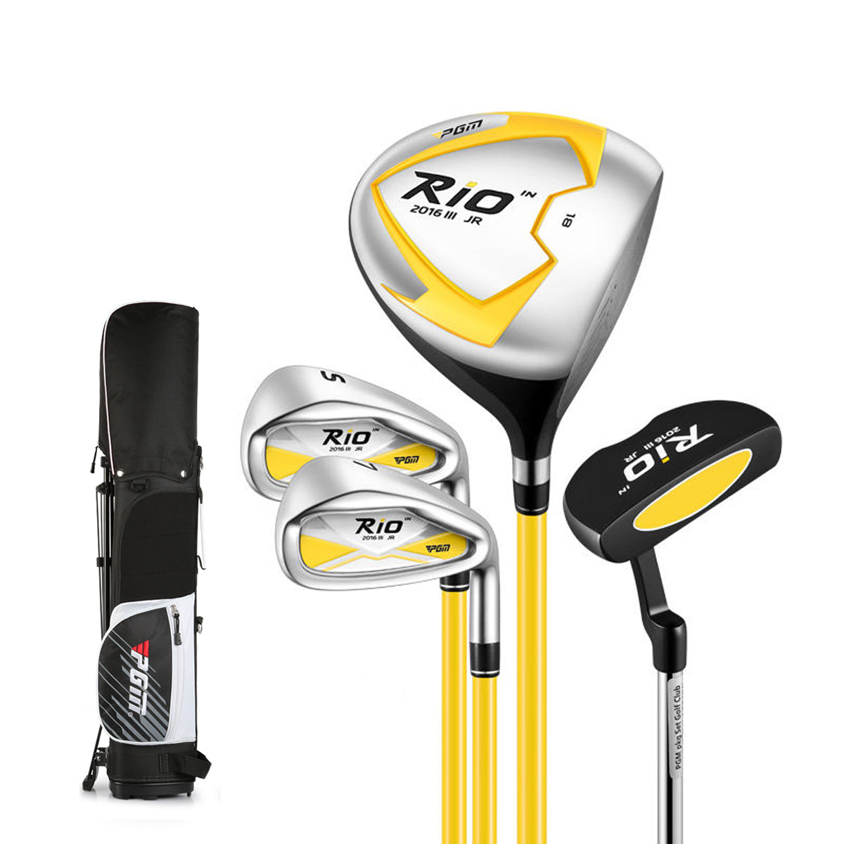 Junior Golf Club Set for Kids 4 Clubs Right Handed with Graphite Shaft & Golf Bag-PGM JRTG017
