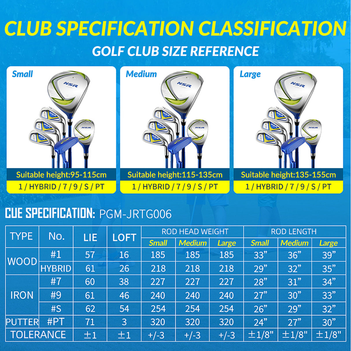 PGM JRTG006 NSR Junior Golf Clubs Set Graphite Right Handed Flex R with Bag&Headcovers