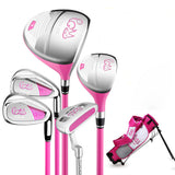 PGM JRTG007 Junior Adjustable Golf Club Set for Kids, right-handed Lightweight with Stand Bag,  5 Clubs Ages 6-12