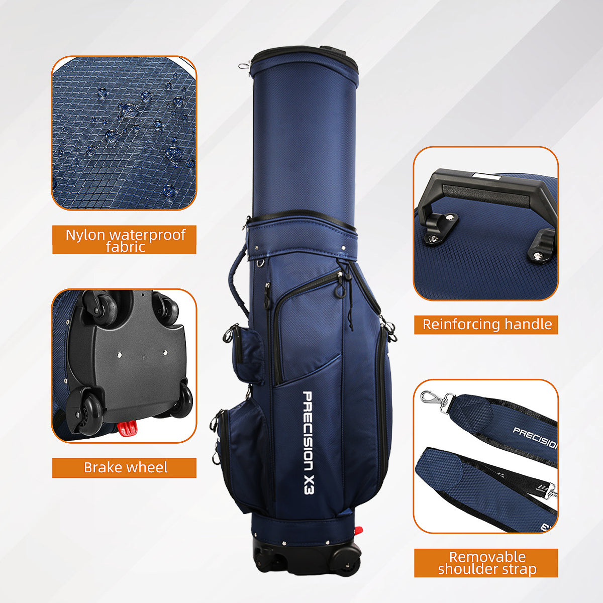 PGM QB062 Golf travel bag in new design with four universal wheels