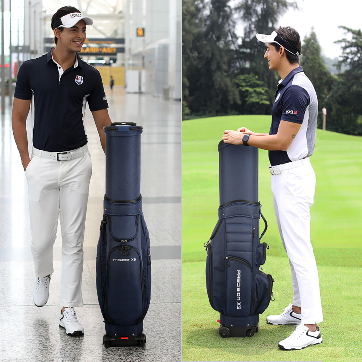 PGM QB062 Golf travel bag in new design with four universal wheels